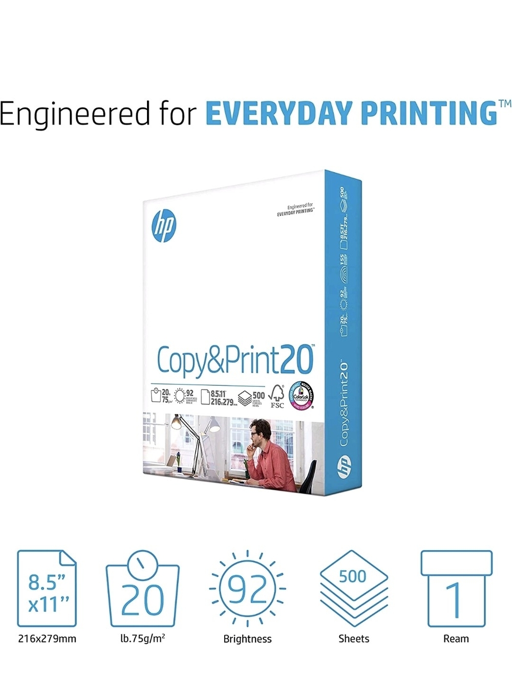 HP Copy&Print20 White and Blue Ream Packaging